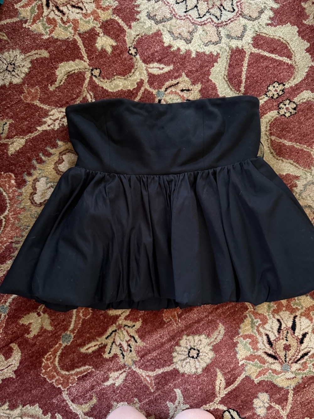 Reformation Black Strapless Peplum Top - Picture 3 of 5